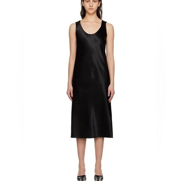 THEORYBlack Scoop Neck Midi Dress